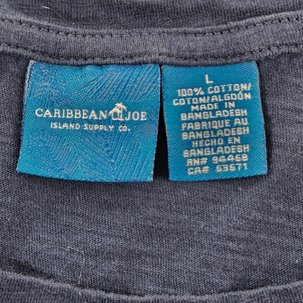Caribbean Joe Island Supply Tropic Blue Short Sleeve Cotton T-Shirt Women's L - Picture 3 of 7